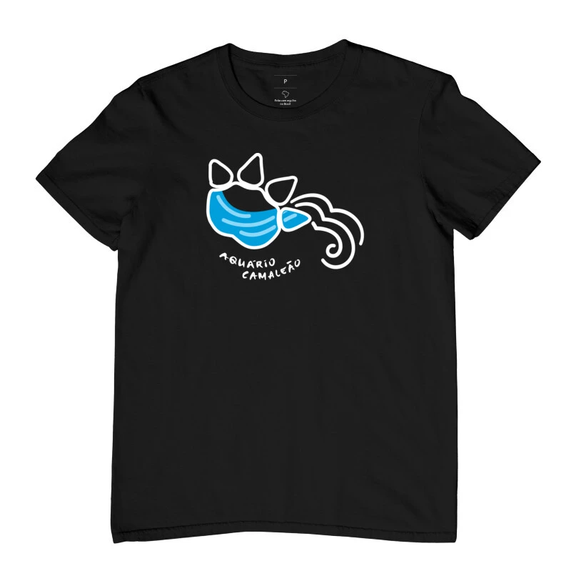 Camiseta Masculina Camaleão Signos - Aquário