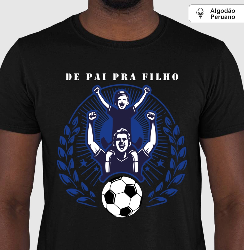 Camiseta De Pai Pra Filho Algodão Peruano - Azul