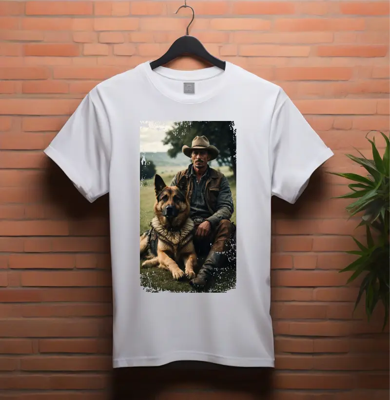 Cowboy Com Pastor Alemão