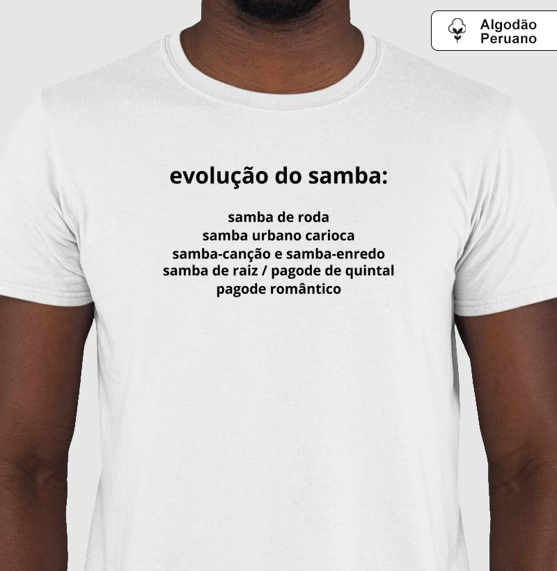 camiseta evolução do samba