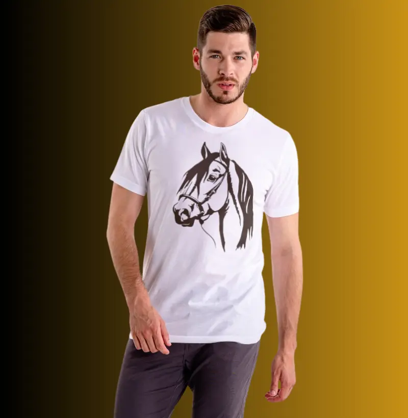 Camisa com a foto de cavalo 100% algodão