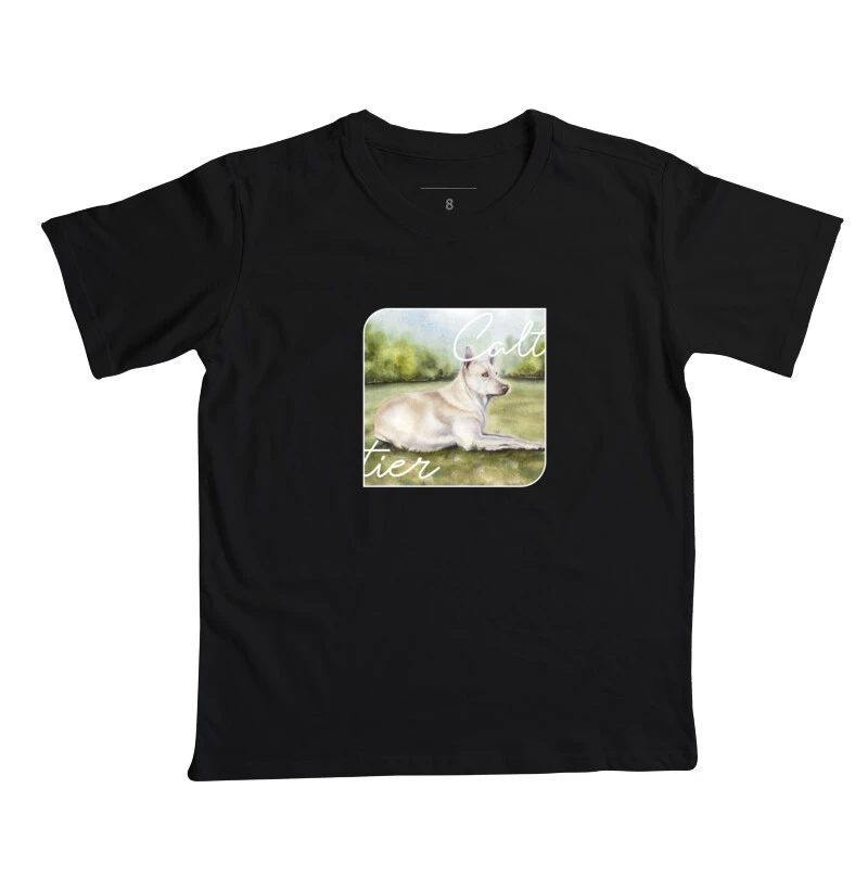 Camiseta KIDS Calttier Dog Quadro - By Tutu Watercolors