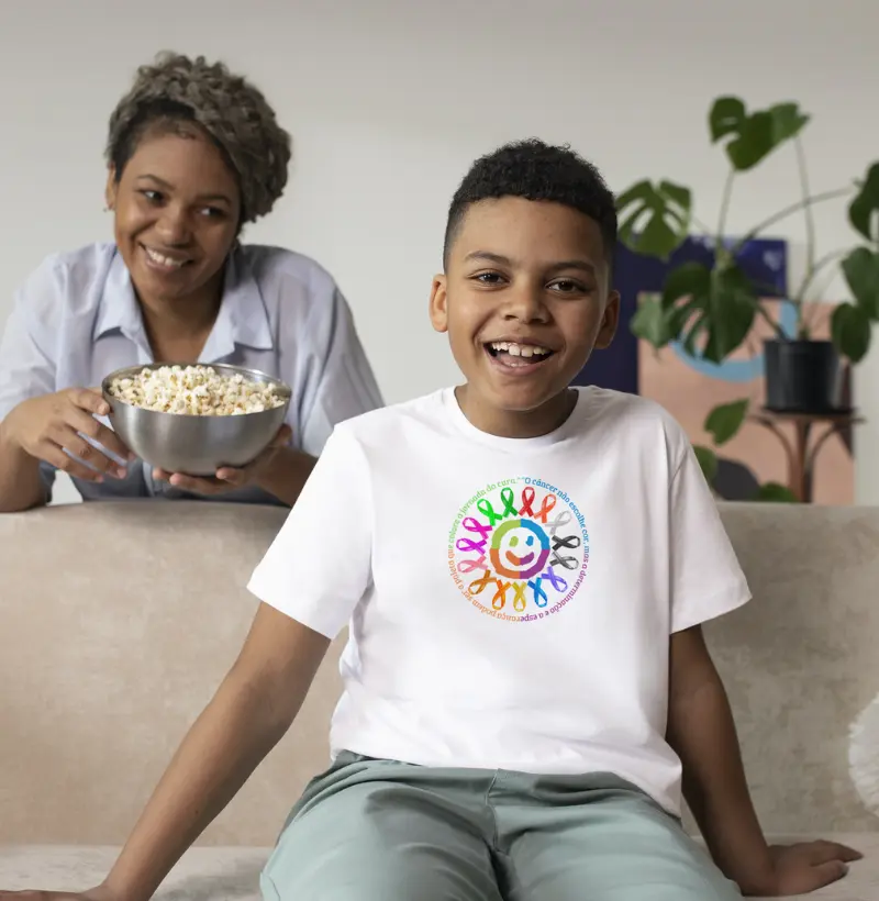 Camiseta Mini Cirinho Sorrindo!! Combate ao Cancêr!!