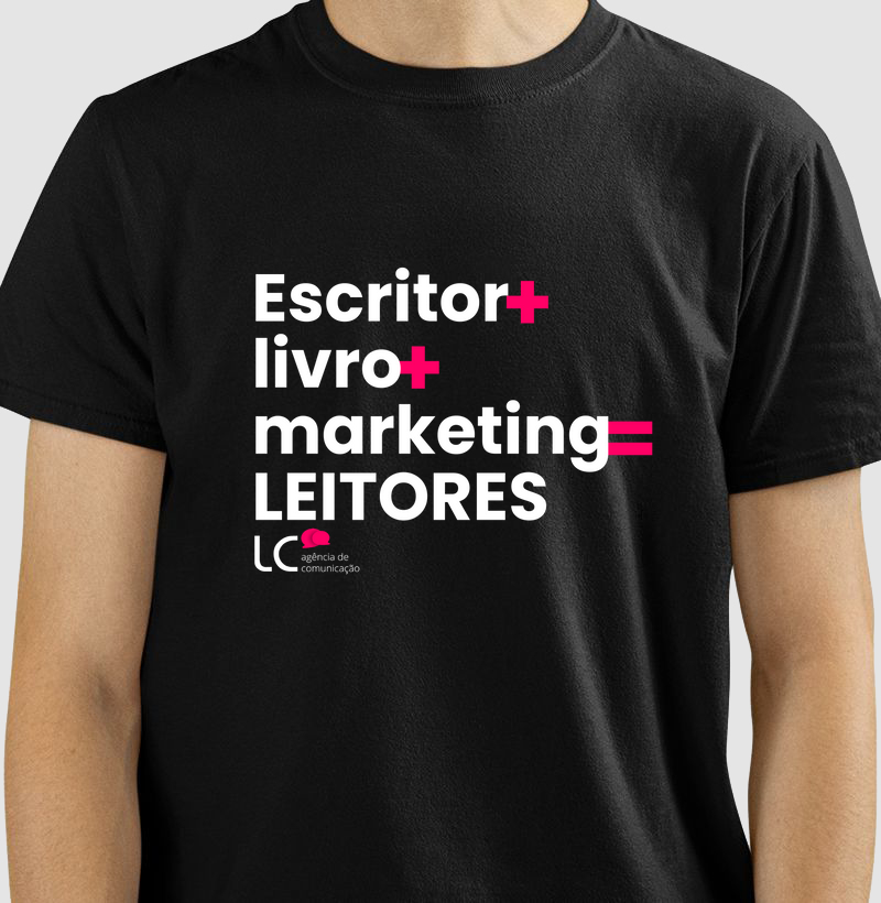 Camiseta Escritor + Livro + Marketing = Leitores