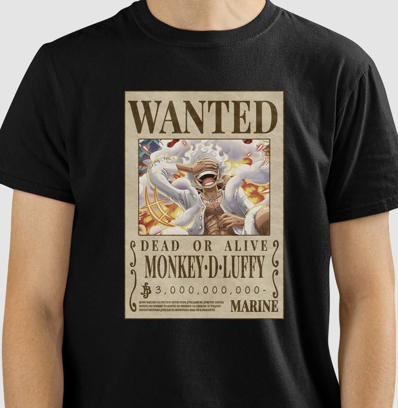 Camiseta Wanted Monkey D. Luffy – One Piece