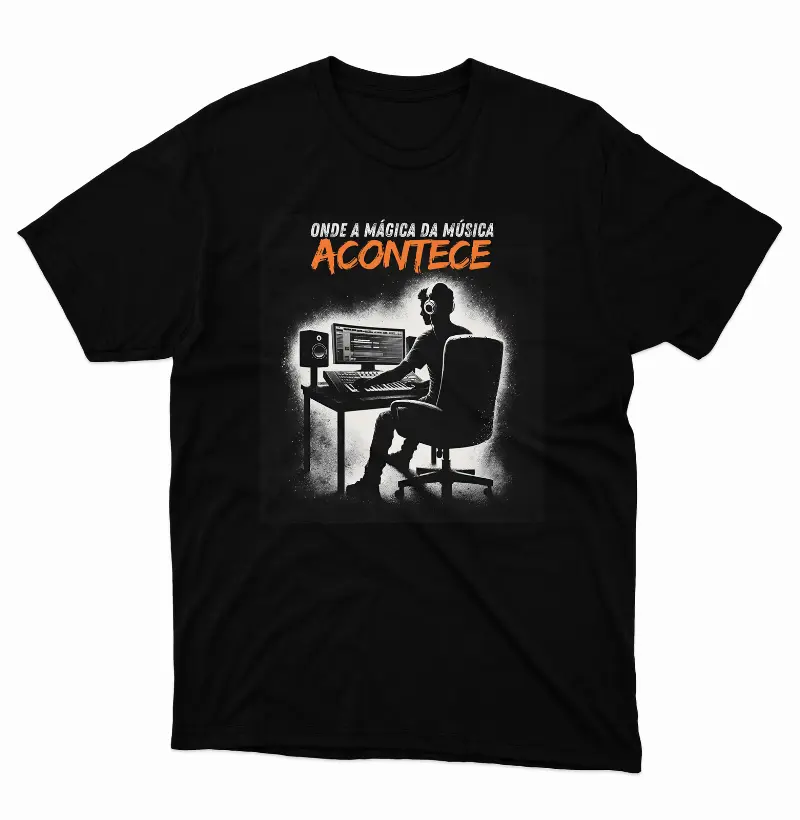 Camiseta Onde a Mágica da Música Acontece.