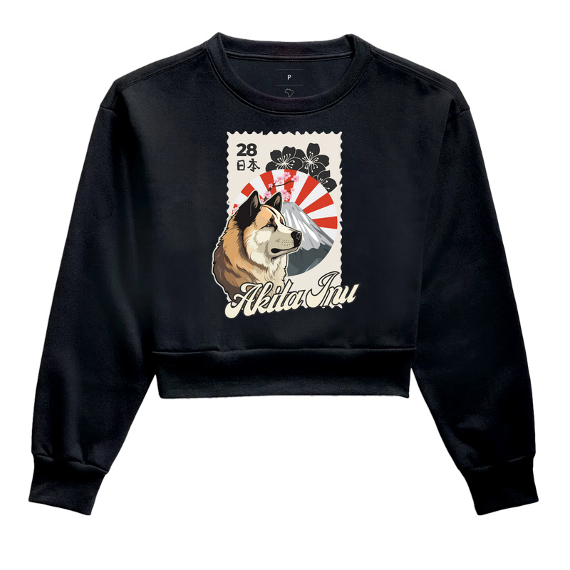 Cropped Moletom Nihon Akita Inu Dog Pulse