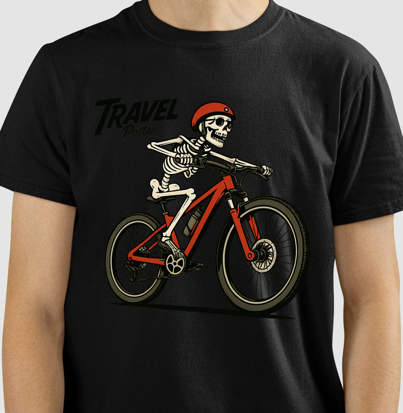 Camiseta Estampa Caveira do Pedal