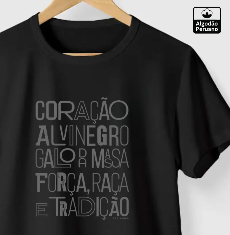 Coração Alvinegro - 100% Algodão Peruano