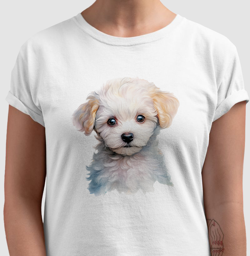 camiseta - Bichon Frise (aquarela)