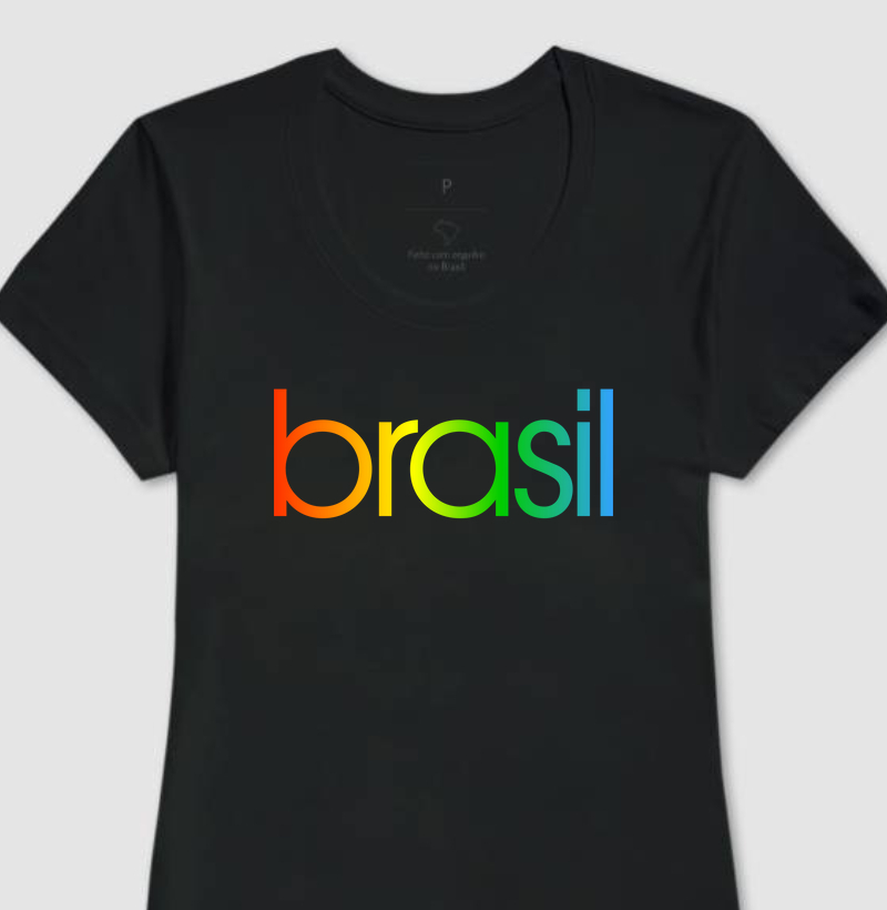 Camiseta Feminina Brasil Estampa Colors