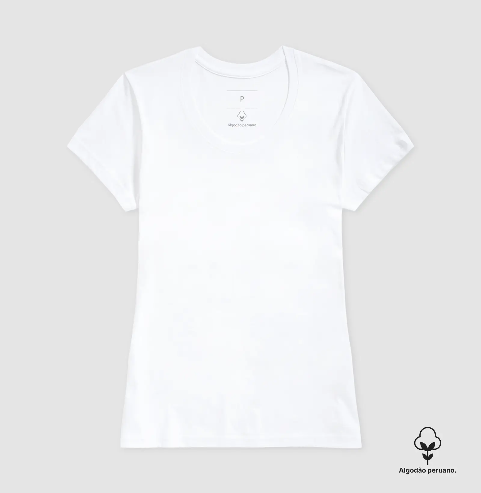 Camiseta lisa PREMIUM algodão peruano branca - FEMININA