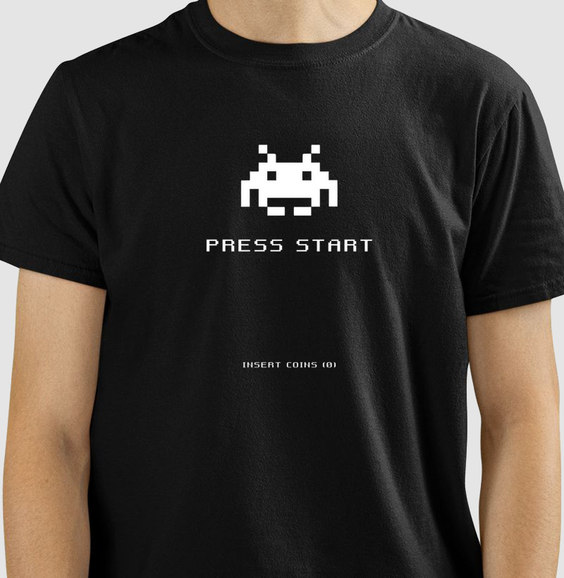 👾 Camiseta Press Start - Insert Coins