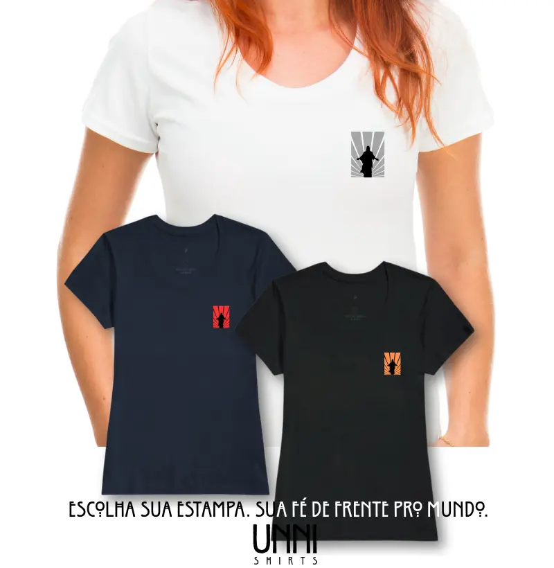 Camiseta Bls Jesus Cristo Silueta Branca Feminina