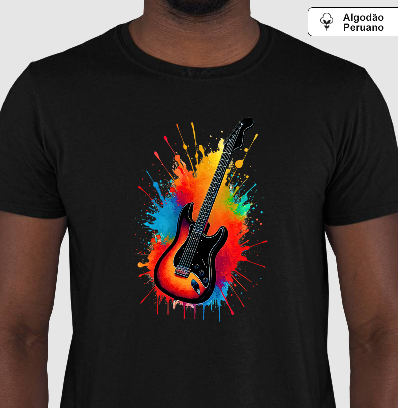 Camiseta Algodão Peruano para Guitarrista – Alma do Rock