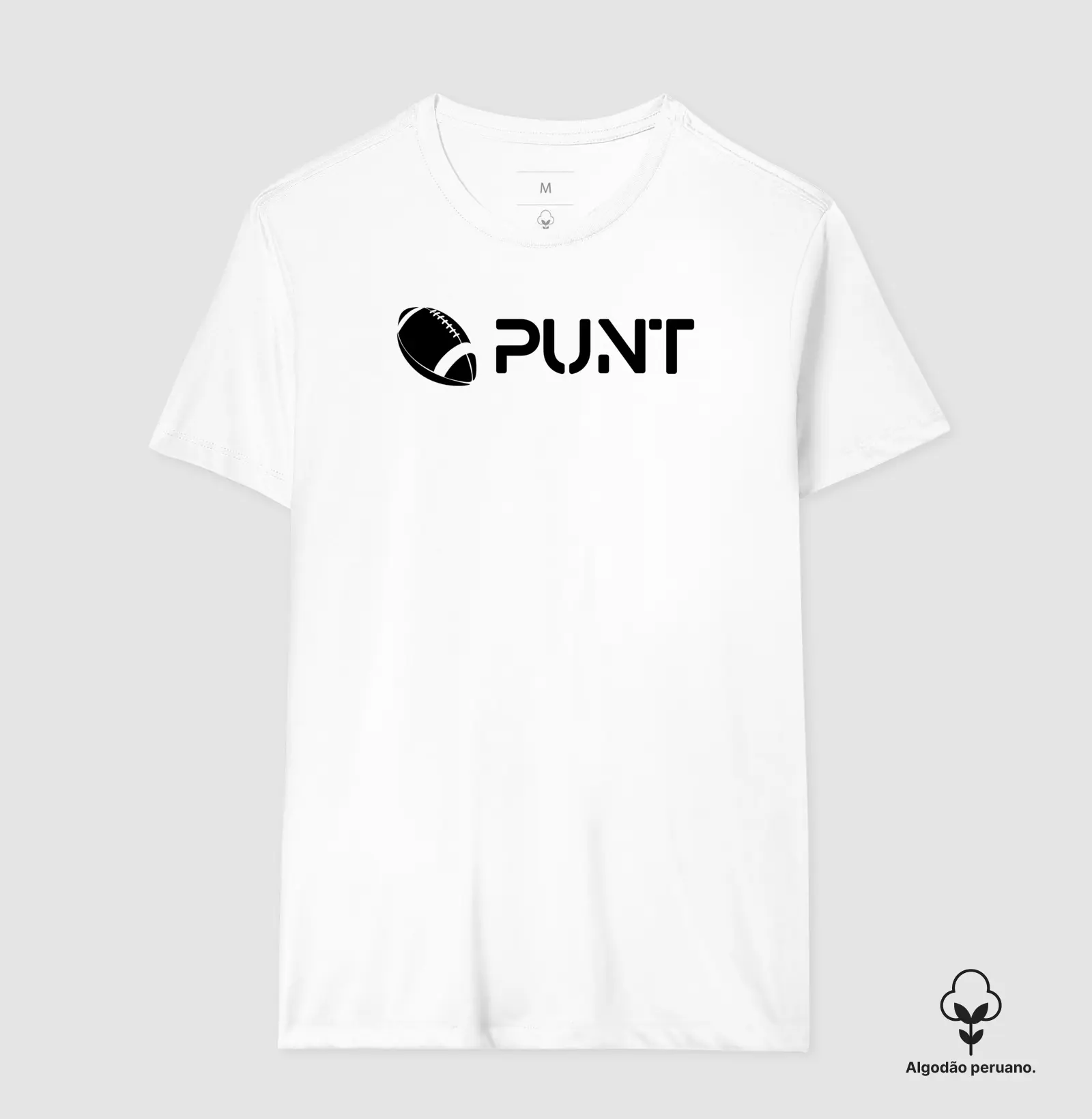 Camiseta algodão peruano Logo PUNT em preto