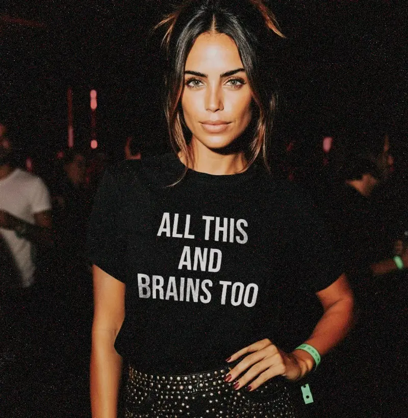 all this and brains too | camiseta de algodão pima premium