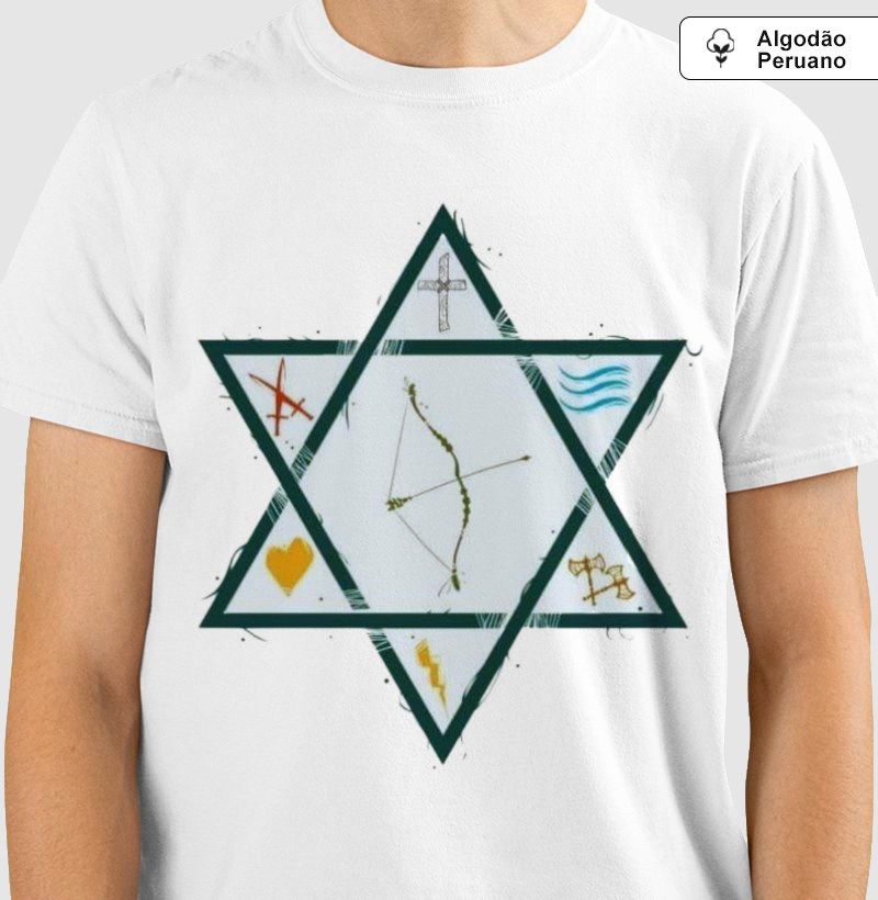 Camiseta Premium Estrela das 7 Linhas da Umbanda em 100% Algodão Peruano