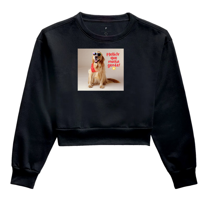 Cropped Moletom Melhor que Muita Gente