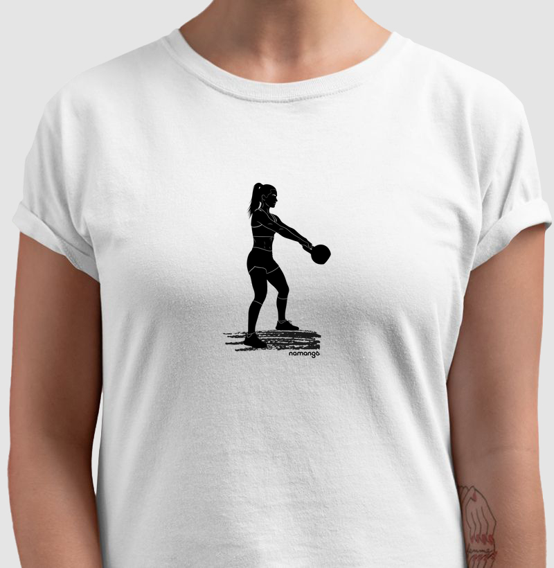 Camiseta CrossFit Kettlebell Swing Feminina – Na Manga