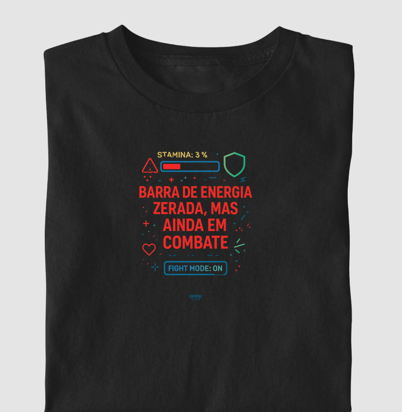 FunPhrase Barra de Energia Zerada Mas Ainda em Combate
