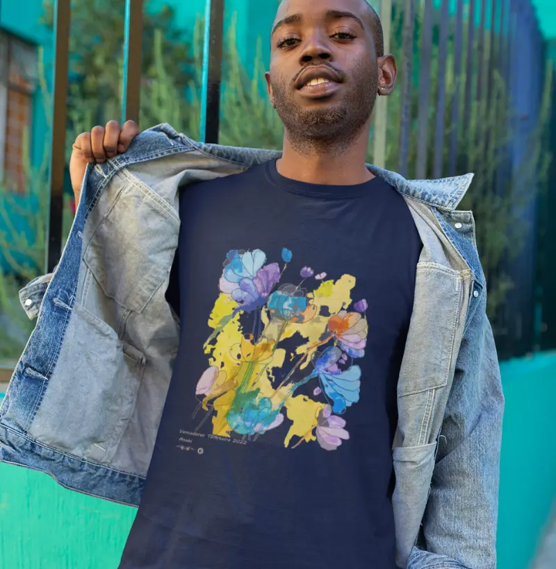 Camiseta Adulto Lilases e Azuis by Anahi Vitoria