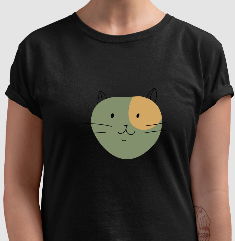 Camiseta Gato e traços