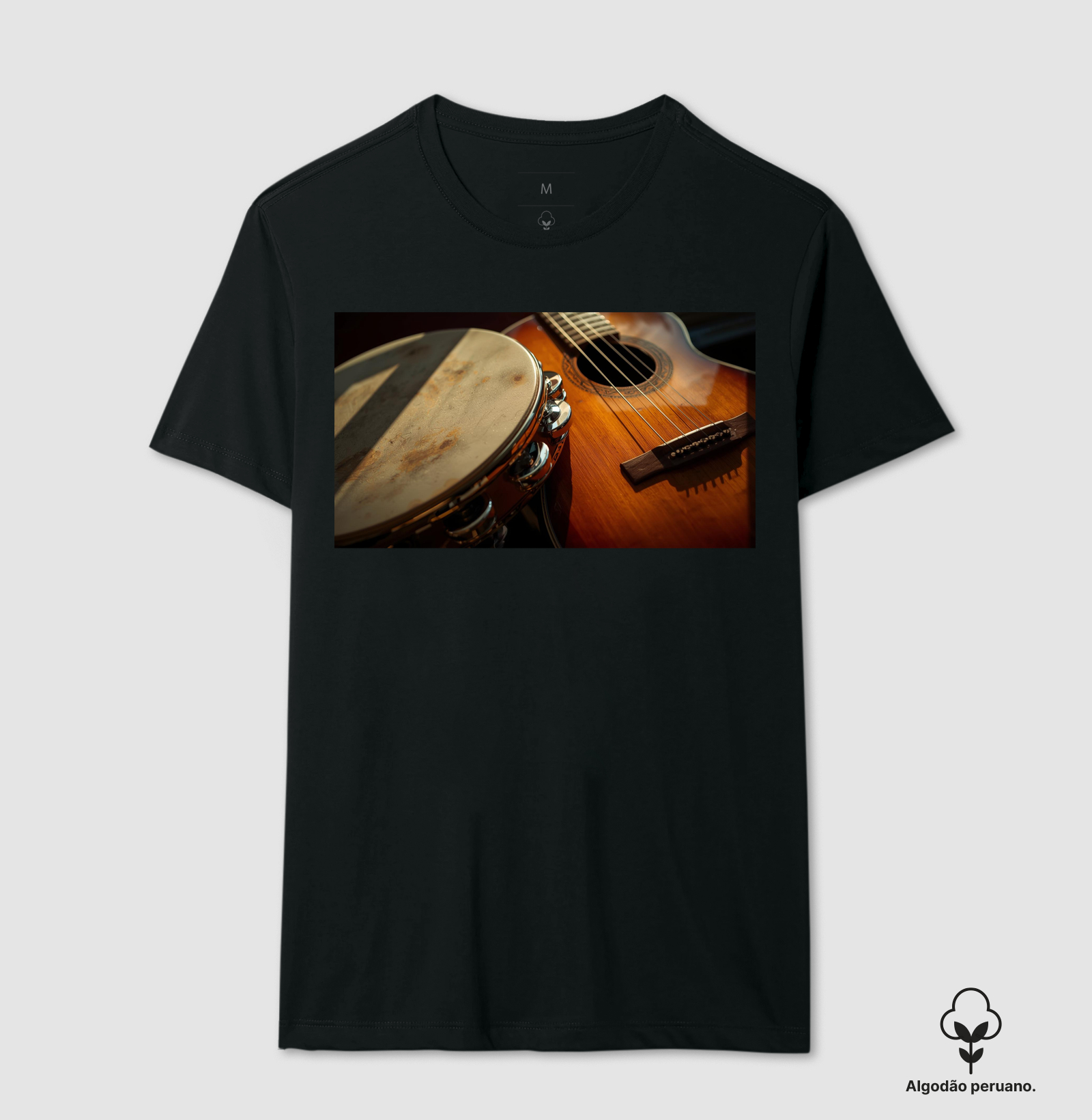 camiseta cavaquinho e pandeiro