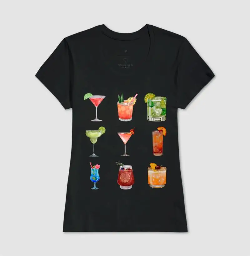 Camiseta Feminina Drinks