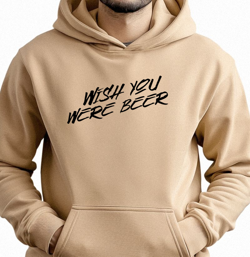 Wish You Were Beer: Moletom com Bolso - Estilo Descontraído para os Amantes da Cerveja