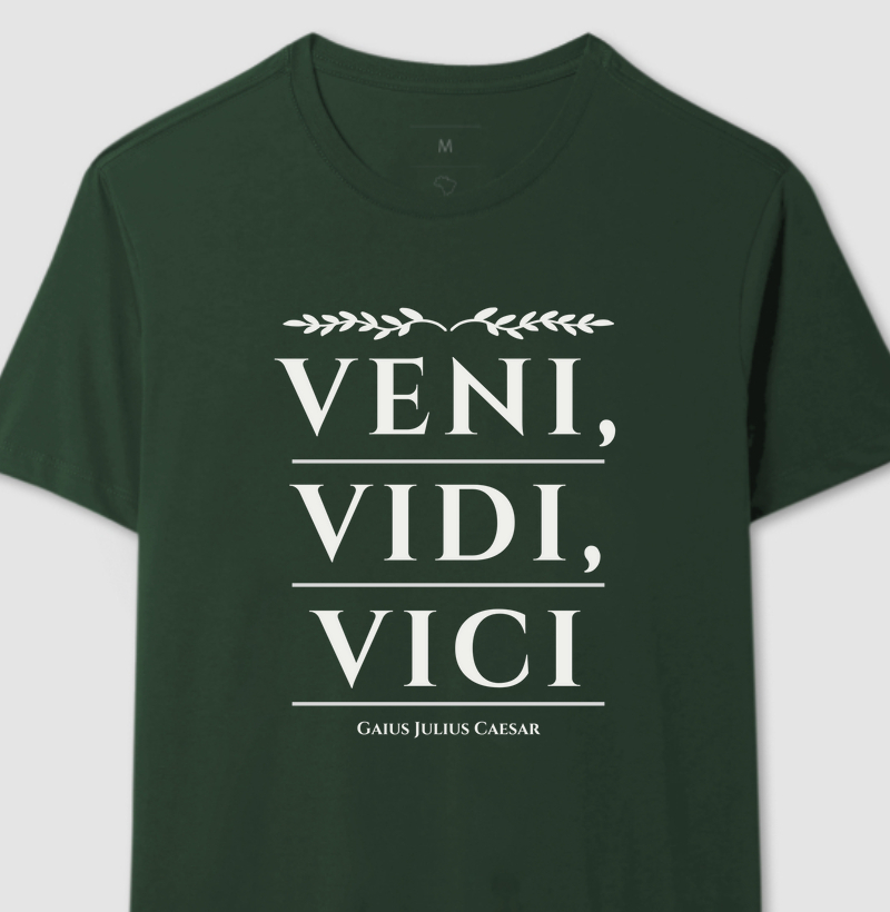 Camiseta Veni, Vidi, Vici: Júlio César