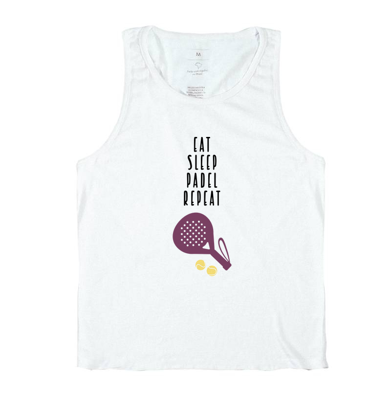 Eat Sleep Padel Repeat raquete e bolinha