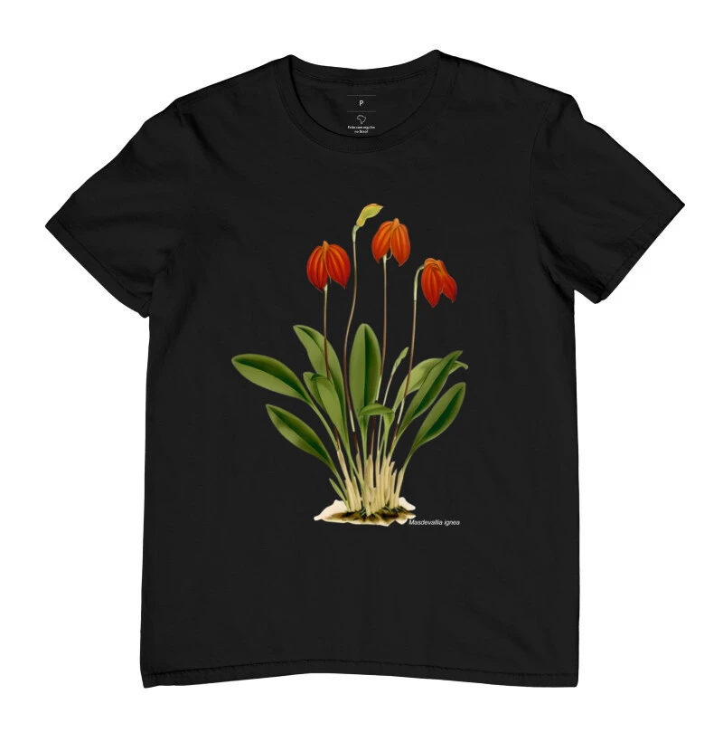 Camiseta preta Masdevallia ignea t-shirt