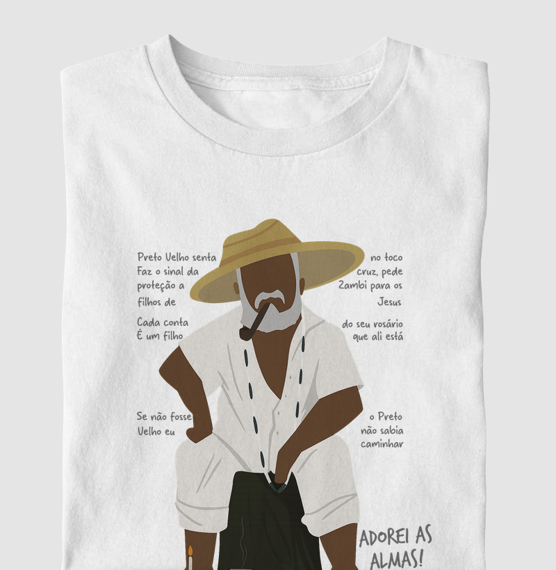 Camiseta Preto Velho - Cada conta do seu Rosário