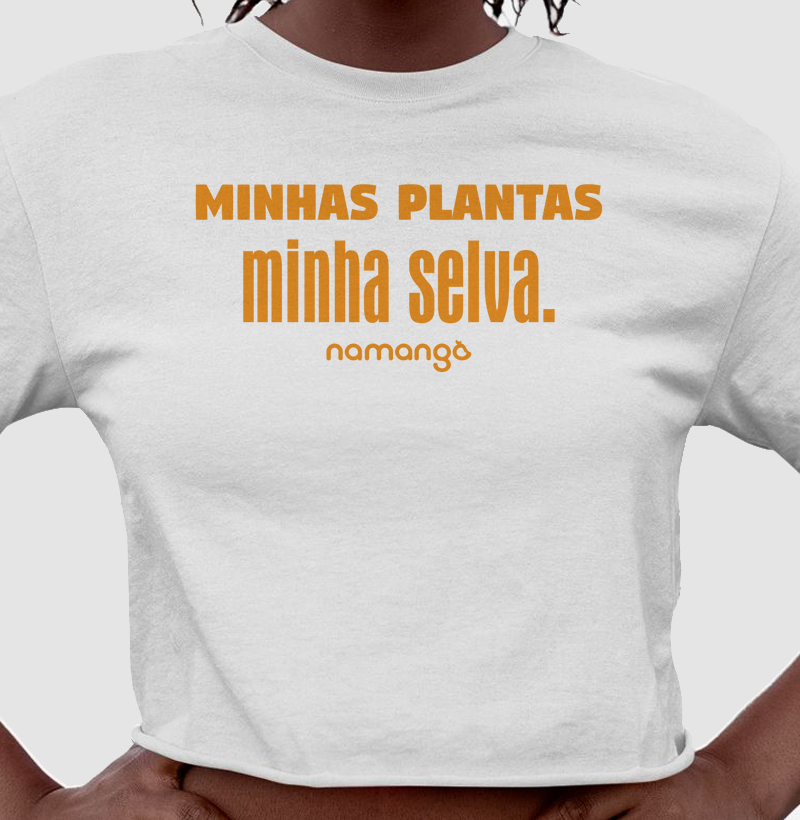Camiseta Minhas Plantas, Minha Selva – Estilo Botânico - Na Manga