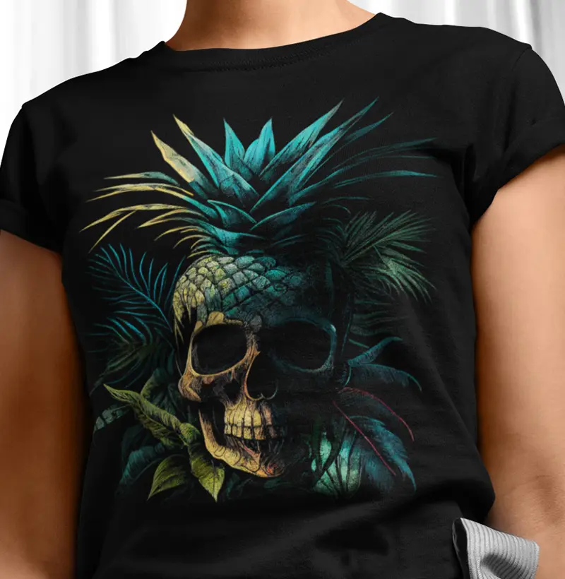 Camiseta Camiseta Selvagem: Caveira Abacaxi