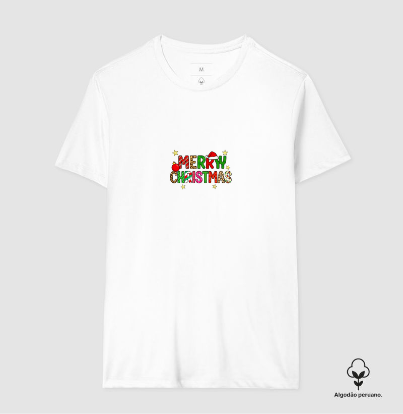 Camiseta Algodão Peruano - Merry Christmas