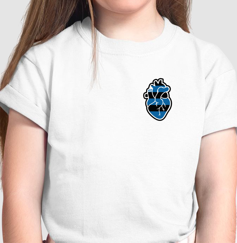Camiseta Infantil Coração Tricolor