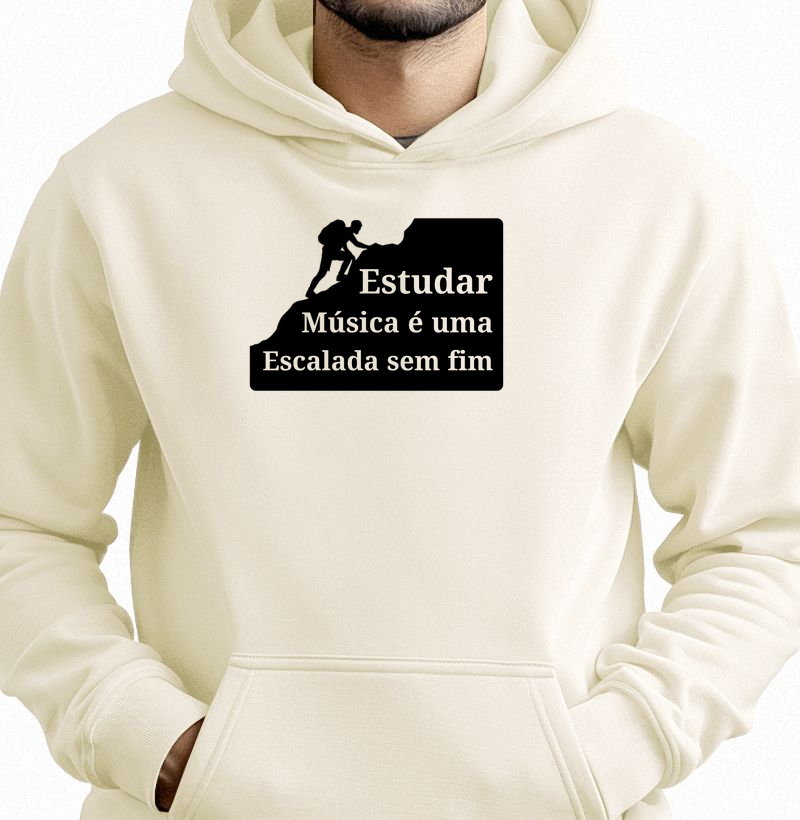 Camisa "Estudar Música é uma escalada sem fim".