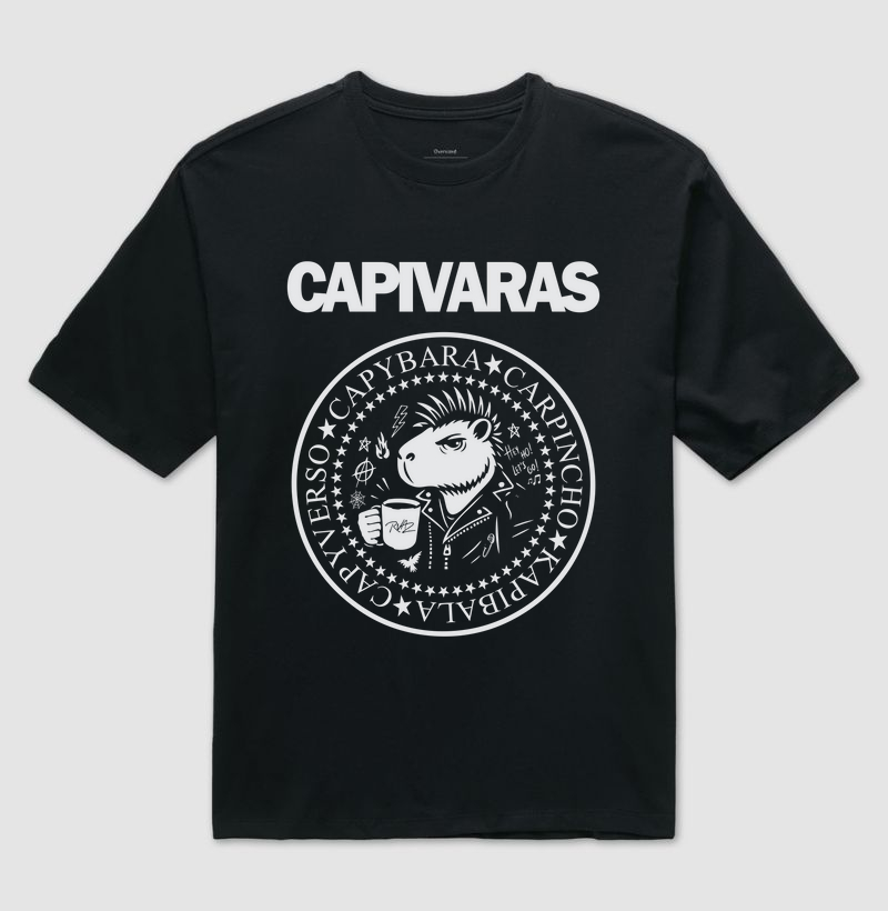 Camiseta Capivara Punk Rock