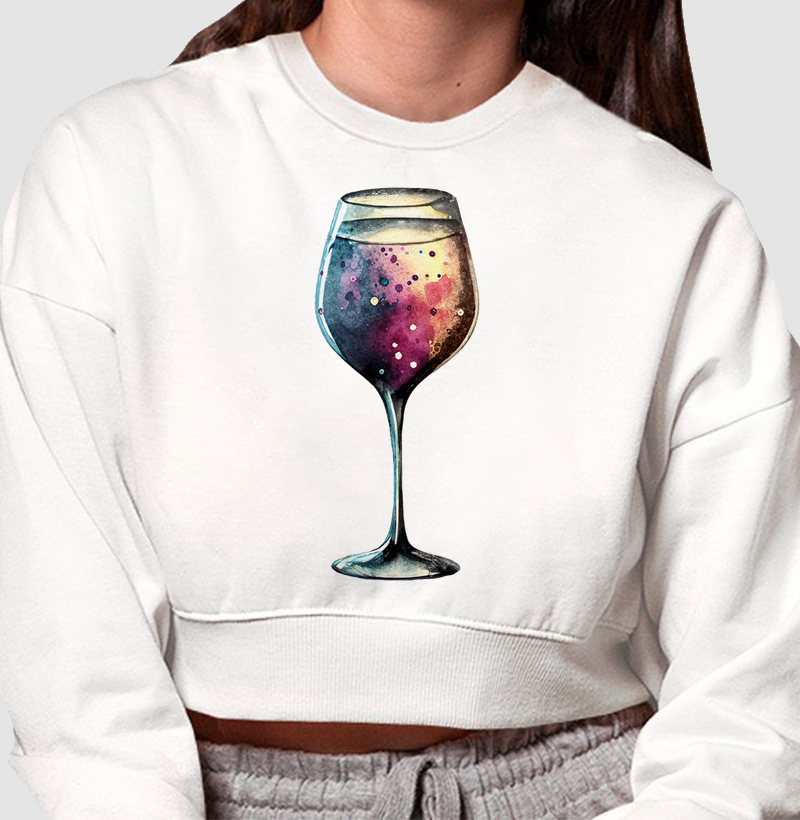 Moletom Cropped Wine Galaxy