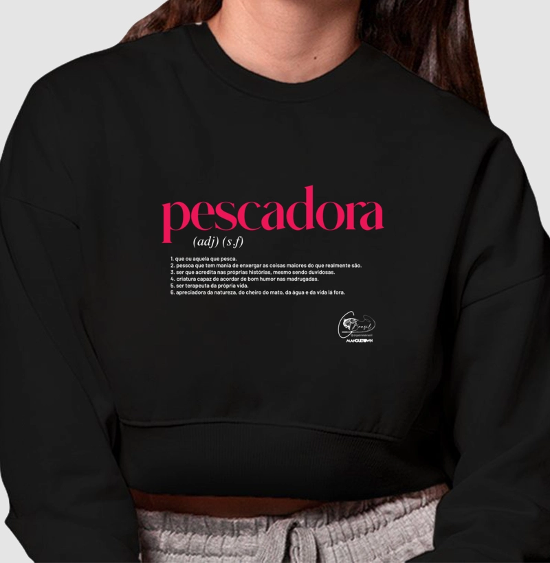 MOLETOM CROPPED PESCAR BY GABI BRASIL