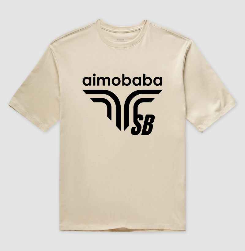 Camiseta OVERSIZED Aimobaba SB A3 cor areia