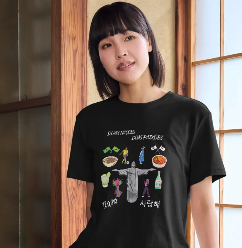 Camiseta Nações - Brasil e Coreia