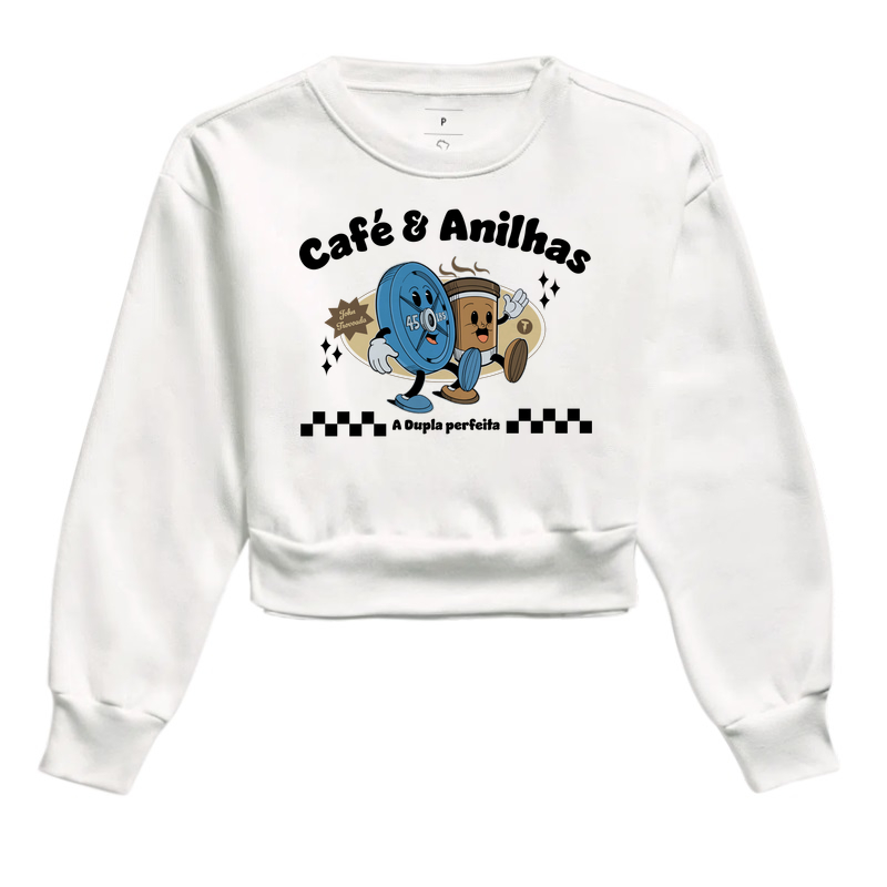 Cropped moletom Café & Anilhas 