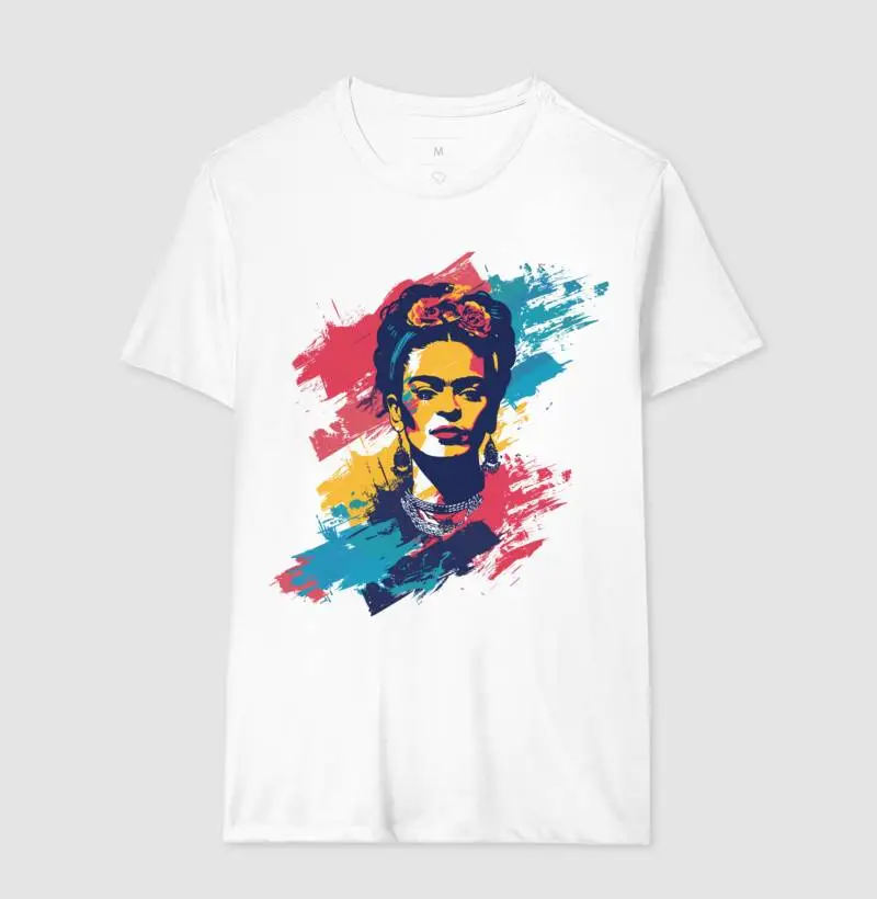Camiseta Frida Kahlo: Explosão de Cores