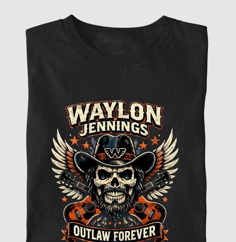 Camiseta Waylon Jennings – Outlaw Forever