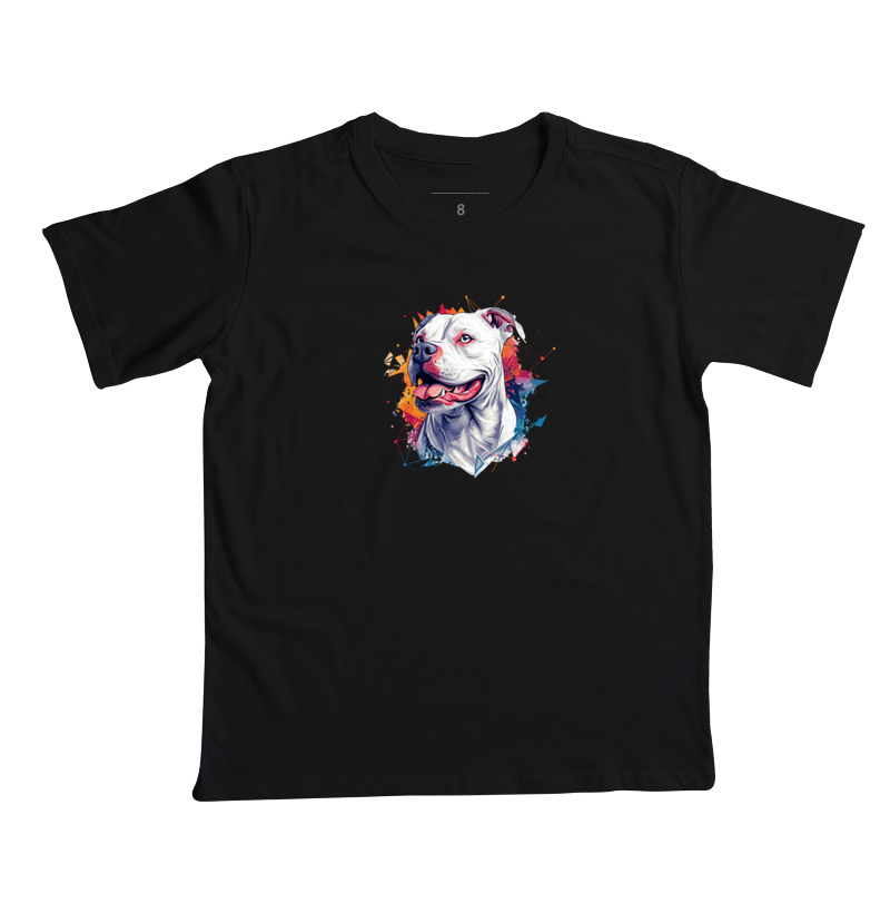 Pit Bull Branco fundo colorido
