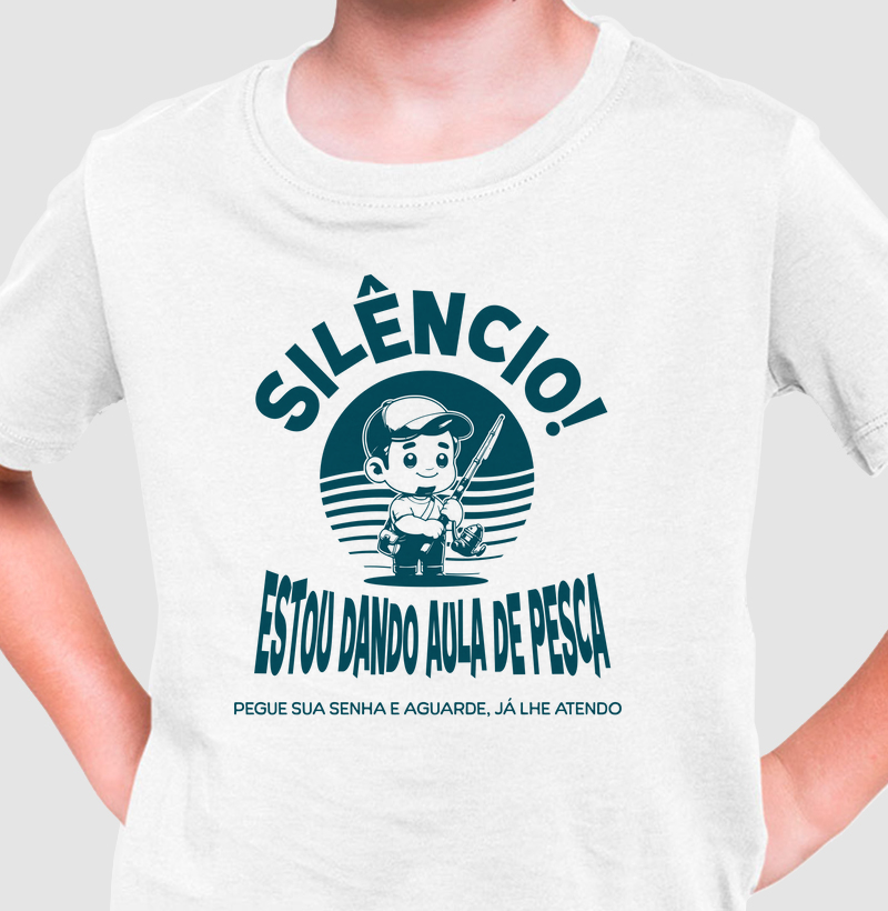 CAMISETA INFANTIL - ESTOU DANDO AULA DE PESCA