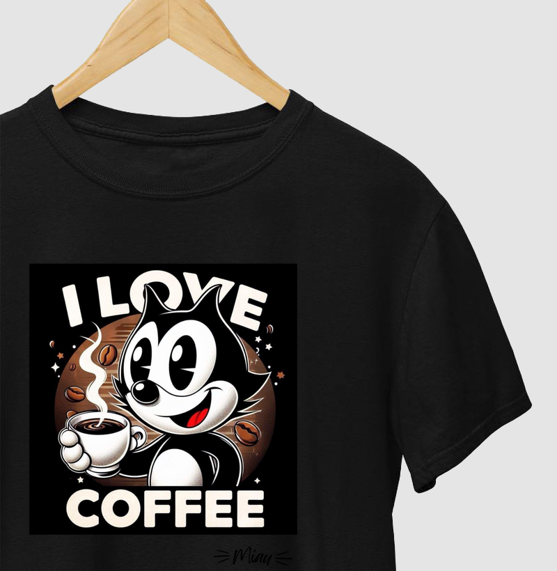 Camiseta Miau I Love Coffe